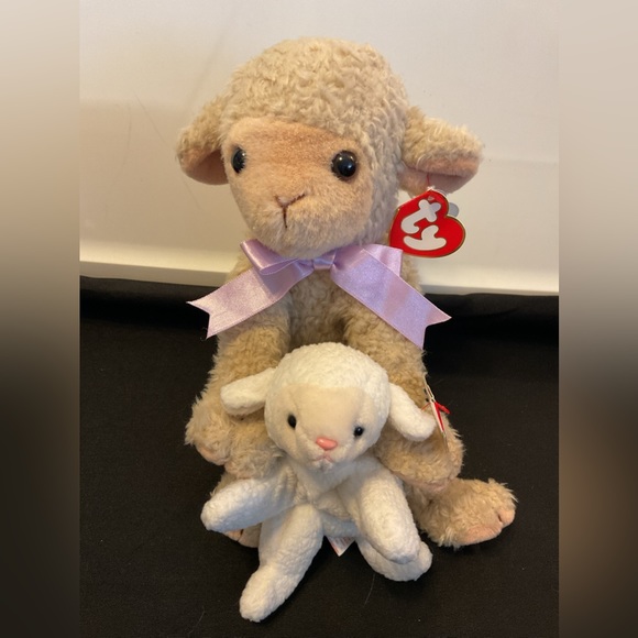 Ty Lovie & Fleece lamb pair for Easter - Picture 1 of 9